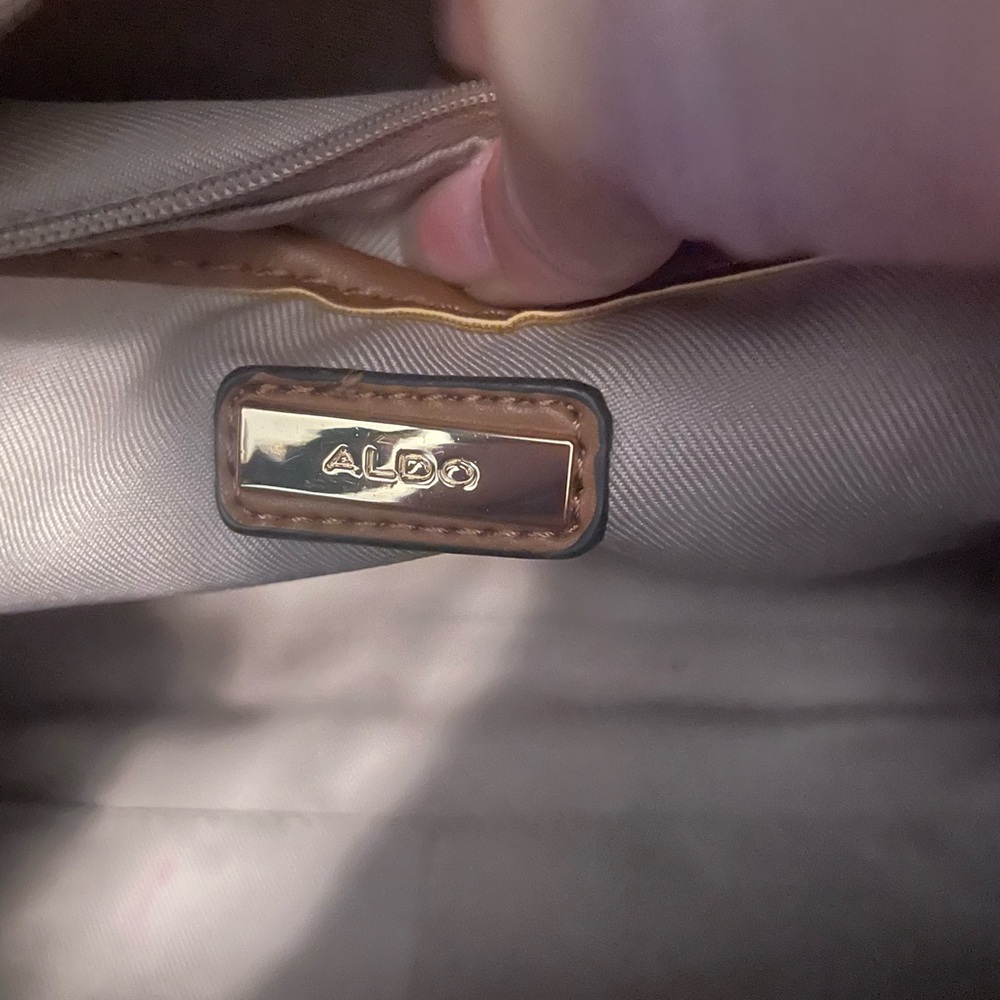 Aldo Brown and Cream Striped Shoulder Bag - Picture 5 of 5